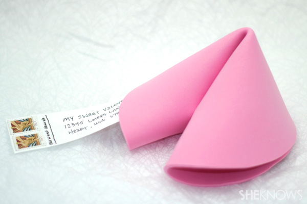 Mailable fortune cookie craft