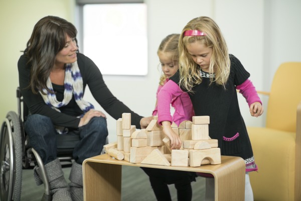 Mom with disability with daughters