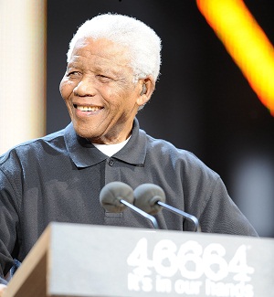 Nelson Mandela at his birthday celebration