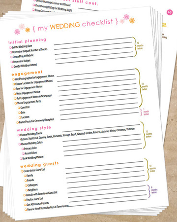 Wedding organizers checklist