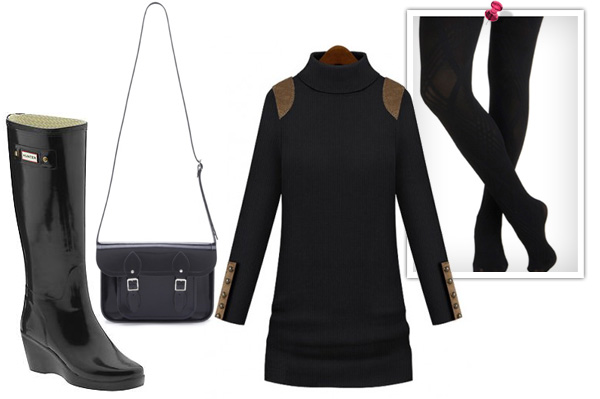 Wedge rain boots