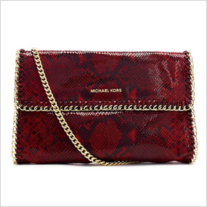 Our pick: Red oversize Chelsea python-embossed clutch, $298, Michael Kors.
