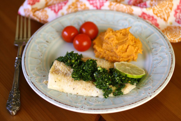 Baked Cod with Chimichurri Sauce