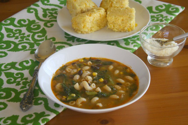 Southwestern soup with sausage and pasta