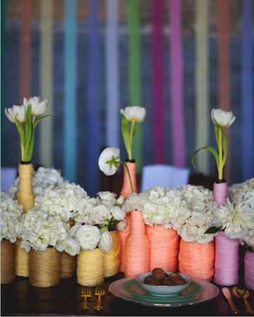 Yarn wrapped containers