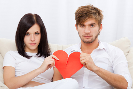Unhappy couple on Valentine's Day