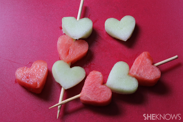 Valentine's Day fruit skewers