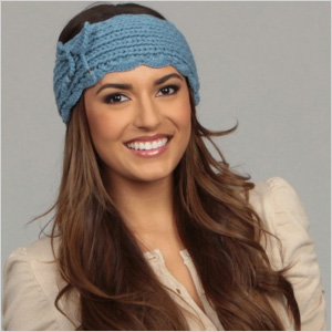 Knitted blue headband