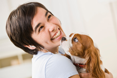 Happy woman with dog