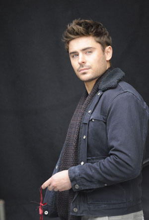 Zac Efron on a movie set