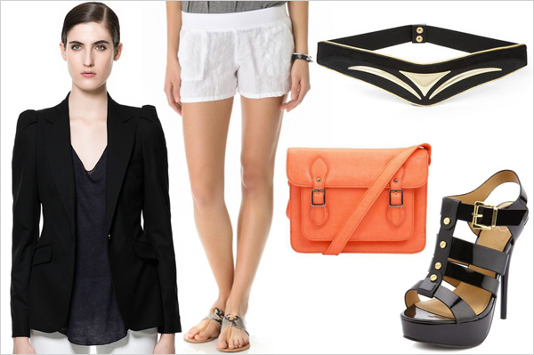 Friday Night: As a top with evening shorts