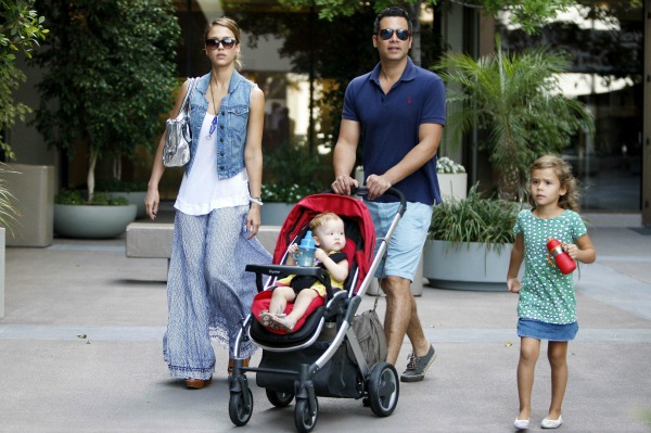 Jessica Alba with husband Cash and daughters Honor and Haven