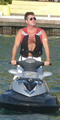 Simon Cowell jetskiing in St. Barts