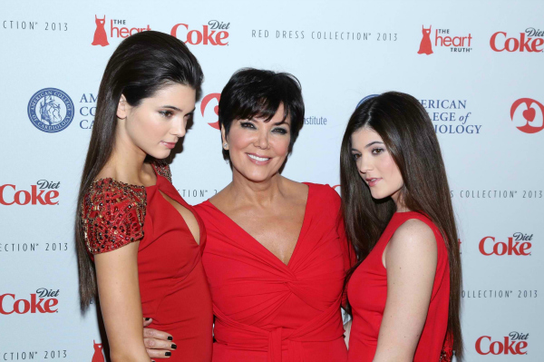 Kris Jenner with daughters Kylie and Kendall at NYC Mercedes-Benz Fashion Week