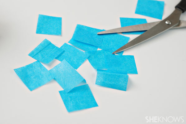 Elijan's cup - cut the tissue paper