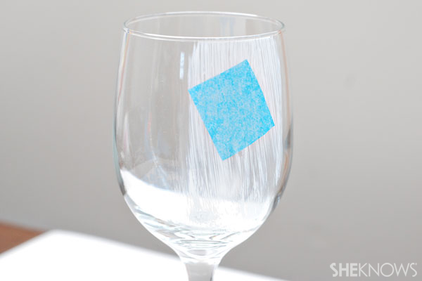 Elijah's cup - stick squares on glass