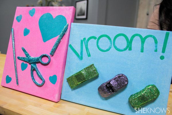 Glitter canvases