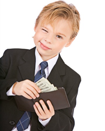 Kid with money