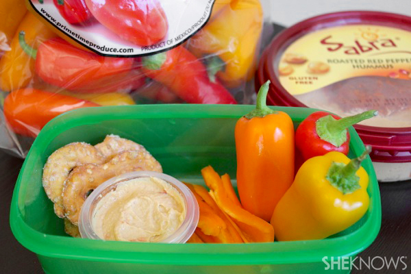 Peppers and hummus