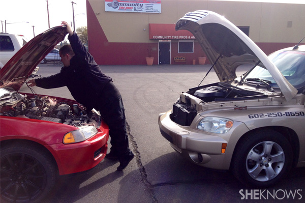 Jump-starting car step 1 