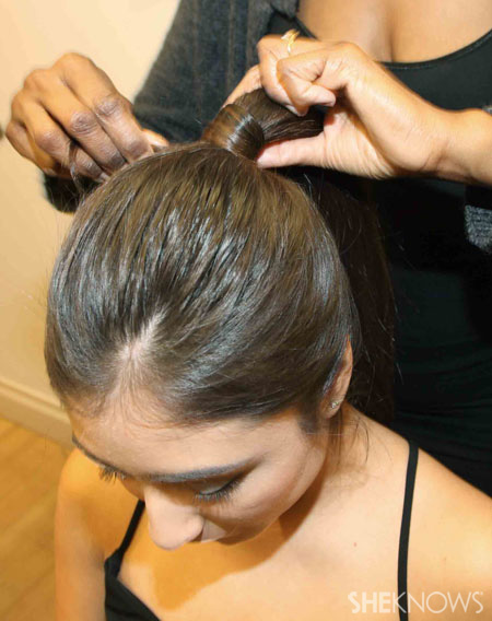 Ponytail braid step 2