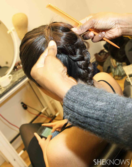 Ponytail braid step 4