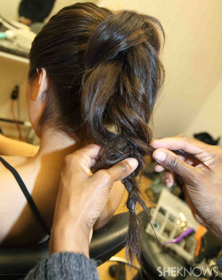Ponytail braid step 5