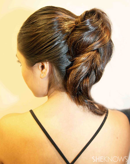 Ponytail braid step 6