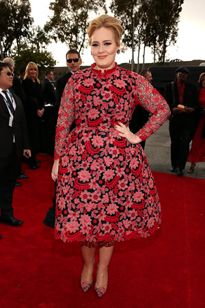 Adele in Valentino at the 2013 Grammys