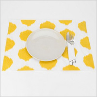 Ikat Dot Placemat in Yellow, $8.00