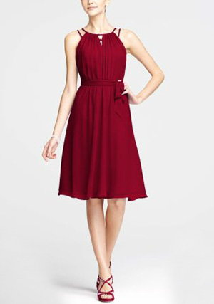 David’s Bridal Sleeveless Chiffon Short Dress