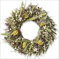 Lemon mint celosia wreath from Williams Sonoma 