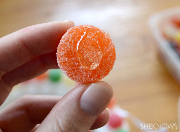 Glue gumdrops