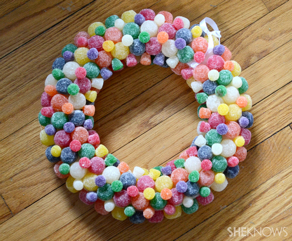 DIY gumdrop wreath for under $20