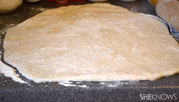 Roll dough & cover with filling