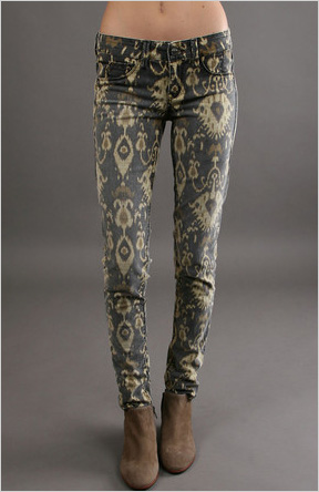 SOLD Design Lab Ikat Print Skinny Jeans
