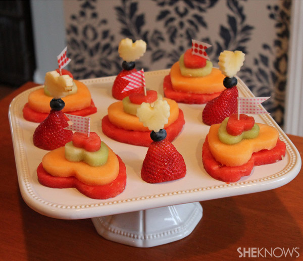 Toothpick and fruit sculptures