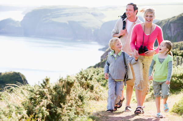 Family hiking