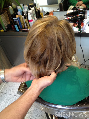 Roll ponytail under