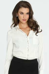 Arden B's Bejeweled Trim Shirt
