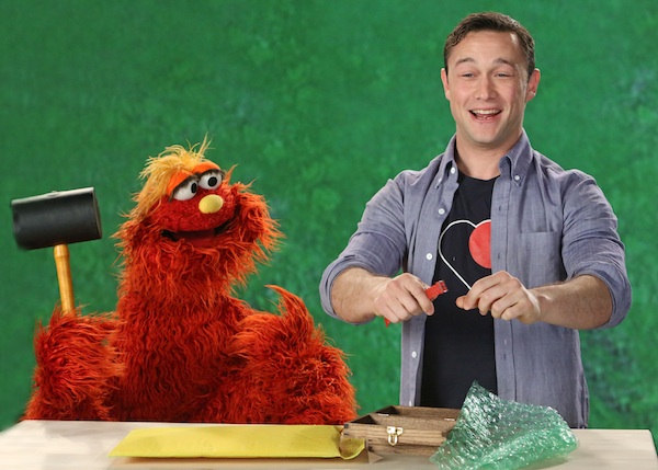 Joseph Gordon-Levitt on Sesame Street.
