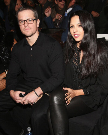 Matt Damon and wife at Naeem Khan show