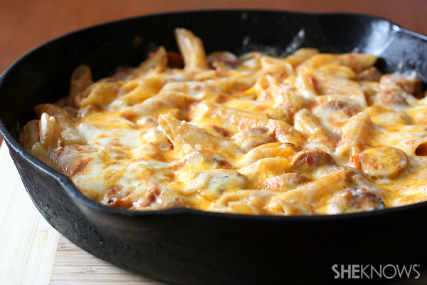 One skillet spicy sausage pasta