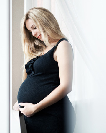 Pregnant woman with belly bump