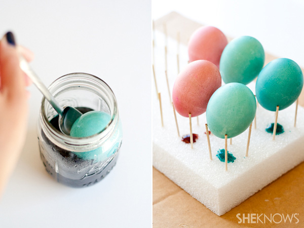 Golden marbled Easter eggs DIY