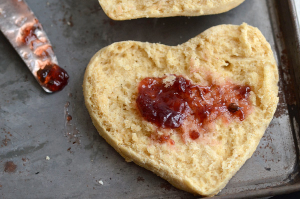Heart shaped buttermilk biscuits