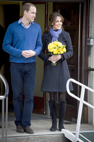 William and Kate leaving the hospital 