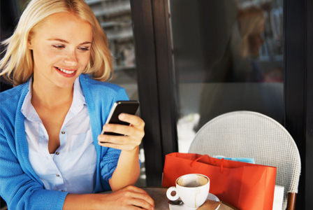 Woman with smartphone