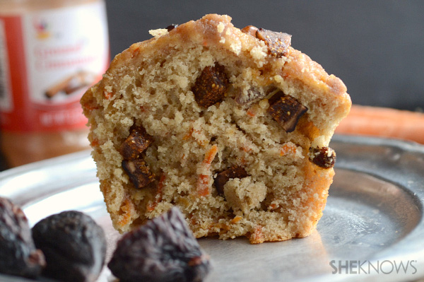 Fig, carrot and walnut muffins