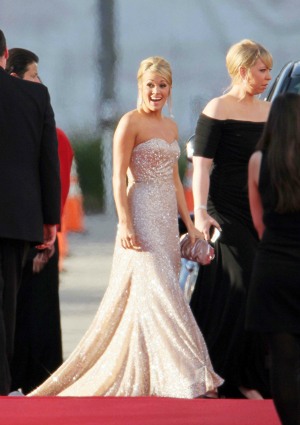 Carrie Underwood in 2011 at the Golden Globes